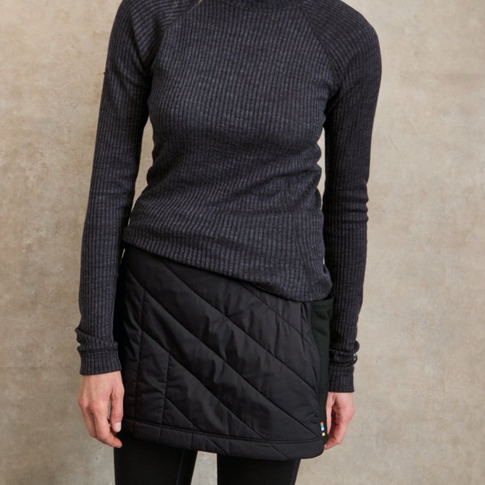 Smartwool Smartloft Pull On Quilted Layering Skirt Wool Black - Size Large